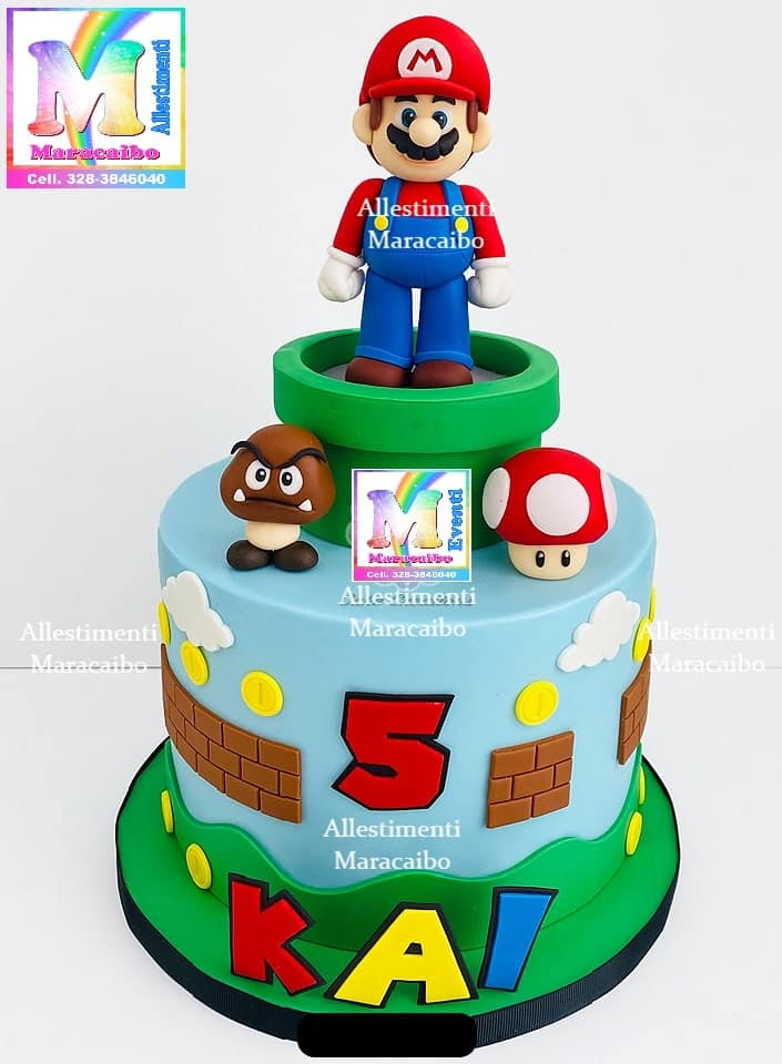Torta Super Mario cake design dolci a tema supermario organizzazione eventi tavolo torta Osimo Porto Recanati Civitanova Marche Jesi Sirolo Camerano Castelfidardo Marche