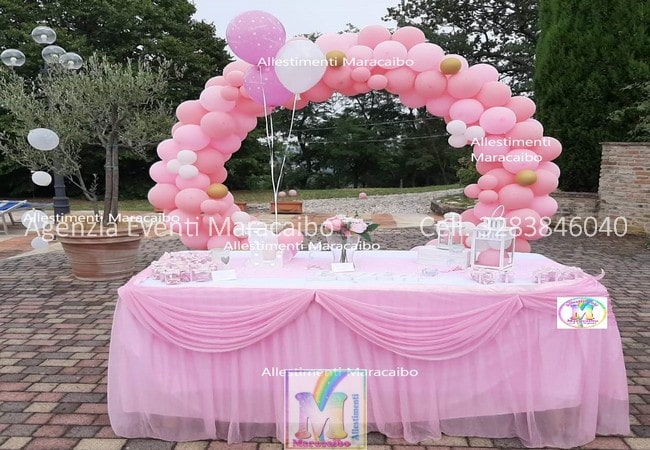 Compleanno 1 anno Ancona Macerata Fermo Pesaro temi personalizzati palloncini decorazioni tavolo torta bambina
