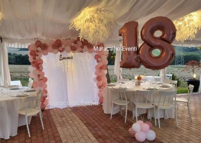 Allestimenti diciottesimi compleanni 18 feste decorazioni eventi diciotto palloncini torte cake design numeri giganti (1)