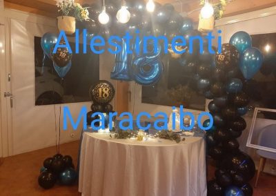 Compleanno 18 anni diciottesimo allestimento palloncini decorazioni addobbi Castelfidardo Osimo