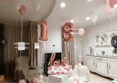 Compleanno 18 anni diciottesimo allestimento palloncini decorazioni addobbi Fano Pesaro