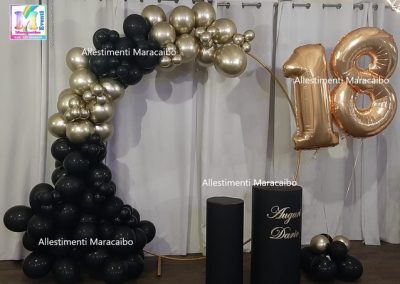 Compleanno 18 anni diciottesimo allestimento palloncini decorazioni addobbi Fano Urbino