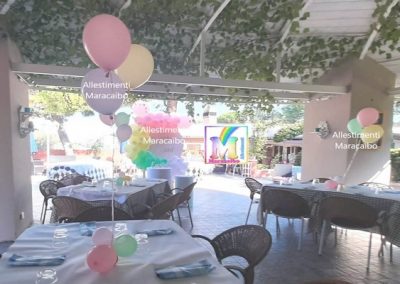 Centrotavola a elio con 3 palloncini elio centro tavola feste eventi battesimi cerimonie compleanni