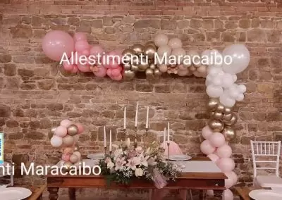 Allestimento Umbria Perugia Foligno comunione cresima palloncini addobbi decorazioni tavolo torta centrotavola