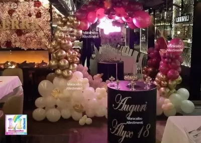 Compleanno 18 anni diciottesimo allestimento palloncini decorazioni addobbi Umbria Perugia Foligno Gubbio