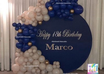 Corridonia Tolentino Compleanno 18 anni diciottesimo allestimento palloncini decorazioni Porto Recanati addobbo