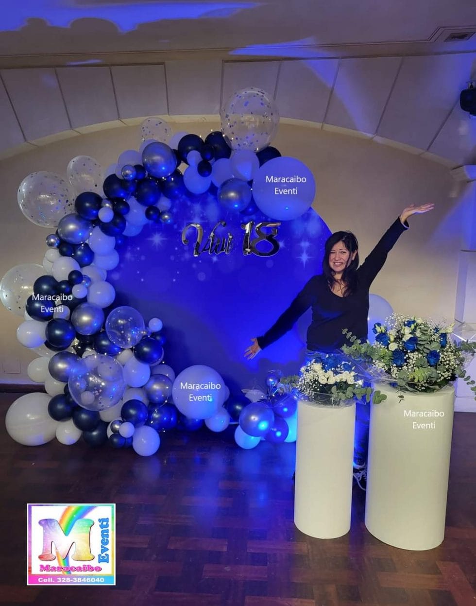 Sfondo Fotografico Blu E Argento Glitter 2.2x1.5m – Per Matrimoni, Lauree, Compleanni E Party - 3