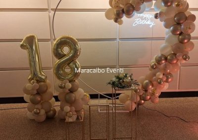 Organizzare diciottesimo 18 anni compleanno allestimento decorazioni tema festa palloncini Macerata Porto Recanati Civitanova Marche
