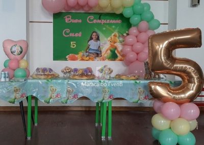 Allestimento Trilly pacchetto compleanno stampa arco numero gigante centrotavola palloncini